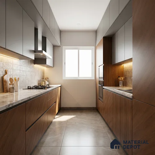 Wooden Look LM 23545 Starlight Oak 8 ft x 4 ft Silky PU Finish Decorative Laminate - 1 mm | Suitable for TV Unit, Wardrobe, Kitchen Cabinets