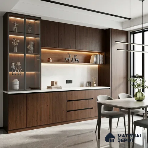 Wooden Look LM 23549 Midtown Maple 8 ft x 4 ft Almond Finish Decorative Laminate - 1 mm | Suitable for TV Unit, Wardrobe, Kitchen Cabinets