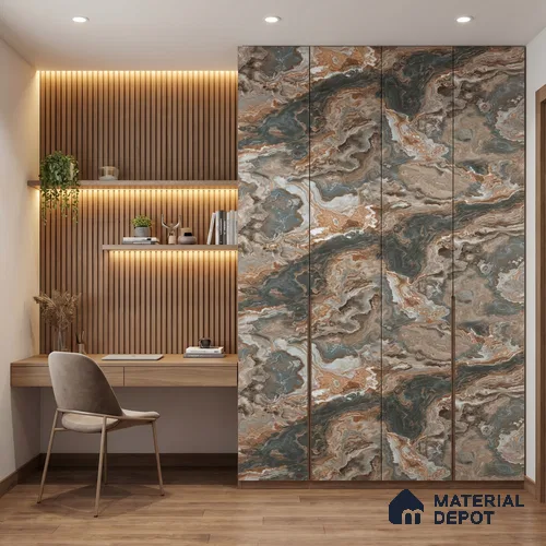 LM 23550 Copper Canyon 8 ft x 4 ft Antique Finish Decorative Laminate - 1 mm | Suitable for TV Unit, Wardrobe, Kitchen Cabinets