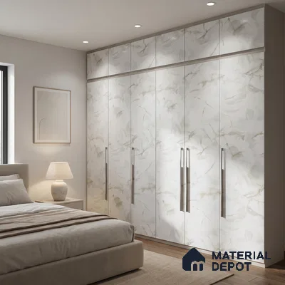 LM 23552 (HG 7281) lcy mist 8 ft x 4 ft High Gloss Finish Decorative Laminate - 1 mm | Suitable for TV Unit, Wardrobe, Kitchen Cabinets