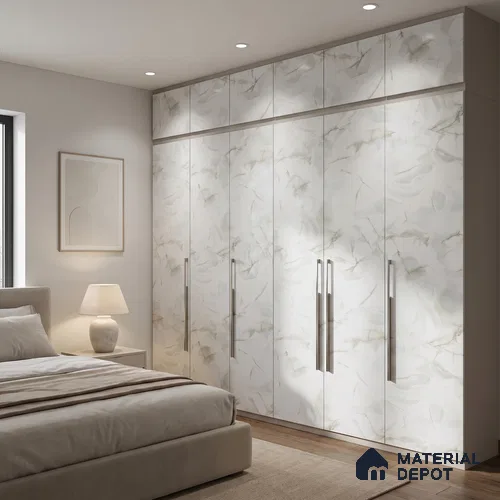 LM 23552 (HG 7281) lcy mist 8 ft x 4 ft High Gloss Finish Decorative Laminate - 1 mm | Suitable for TV Unit, Wardrobe, Kitchen Cabinets