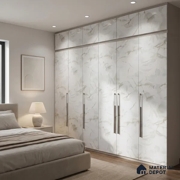 LM 23552 (HG 7281) lcy mist 8 ft x 4 ft High Gloss Finish Decorative Laminate - 1 mm | Suitable for TV Unit, Wardrobe, Kitchen Cabinets