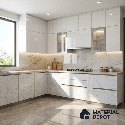 LM 23552 (HG 7281) lcy mist 8 ft x 4 ft High Gloss Finish Decorative Laminate - 1 mm | Suitable for TV Unit, Wardrobe, Kitchen Cabinets