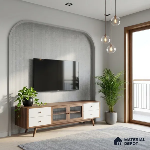 Marble Fluted Look LM 23553 Moonstone 8 ft x 4 ft Glittery Flute Finish Decorative Laminate - 1 mm | Suitable for TV Unit, Wardrobe, Kitchen Cabinets