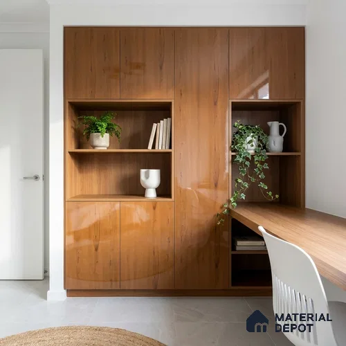 Wooden Look LM 23560 (HG 7124) Autumn Oak 8 ft x 4 ft High Gloss Finish Decorative Laminate - 1 mm | Suitable for TV Unit, Wardrobe, Kitchen Cabinets