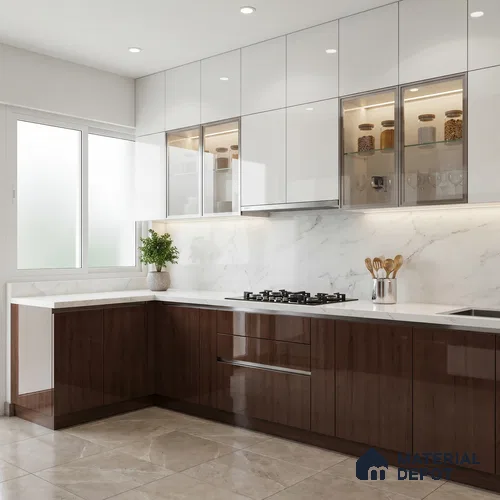 Wooden Look LM 23562 (HG 7126) Midnight Mahogany 8 ft x 4 ft High Gloss Finish Decorative Laminate - 1 mm | Suitable for TV Unit, Wardrobe, Kitchen Cabinets