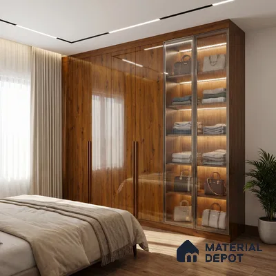 Wooden Look LM 23568 (HG 7292) Urban timber 8 ft x 4 ft High Gloss Finish Decorative Laminate - 1 mm | Suitable for TV Unit, Wardrobe, Kitchen Cabinets