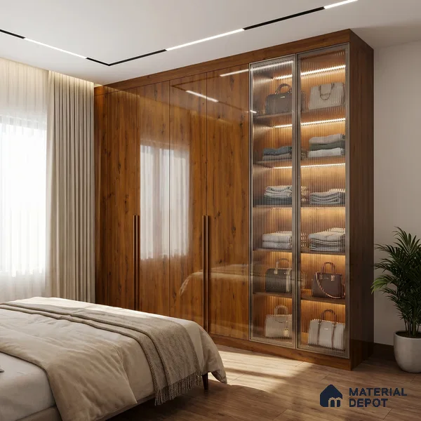 Wooden Look LM 23568 (HG 7292) Urban timber 8 ft x 4 ft High Gloss Finish Decorative Laminate - 1 mm | Suitable for TV Unit, Wardrobe, Kitchen Cabinets