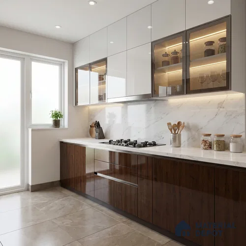 Wooden Look LM 23569 (HG 7293) Midtown maple 8 ft x 4 ft High Gloss Finish Decorative Laminate - 1 mm | Suitable for TV Unit, Wardrobe, Kitchen Cabinets