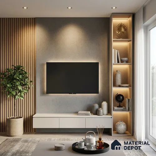 Stone Look LM 23592 (AT 08 7528) Hematite 8 ft x 4 ft Arctic Truffle Finish Decorative Laminate - 1 mm | Suitable for TV Unit, Wardrobe, Kitchen Cabinets