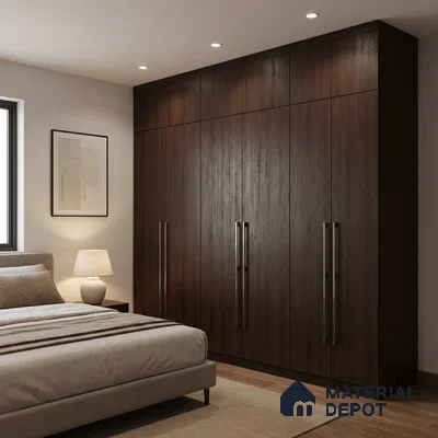 Wooden Look LM 23594 Midnight Mahogany 8 ft x 4 ft Autumn Weave Finish Decorative Laminate - 1 mm | Suitable for TV Unit, Wardrobe, Kitchen Cabinets