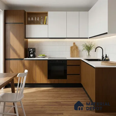 Wooden Look LM 23596 Cinnamon Spice 8 ft x 4 ft Autumn Weave Finish Decorative Laminate - 1 mm | Suitable for TV Unit, Wardrobe, Kitchen Cabinets