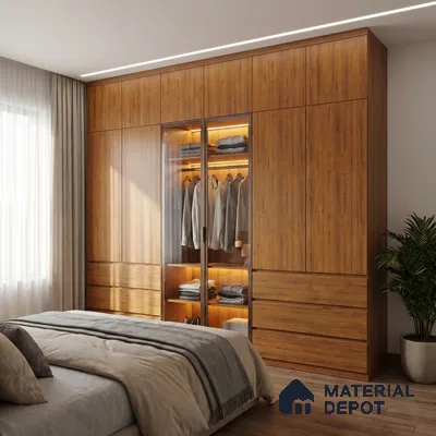 Wooden Look LM 23597 (AR 04 7116) SunDappled Oak 8 ft x 4 ft Ash Refined Finish Decorative Laminate - 1 mm | Suitable for TV Unit, Wardrobe, Kitchen Cabinets