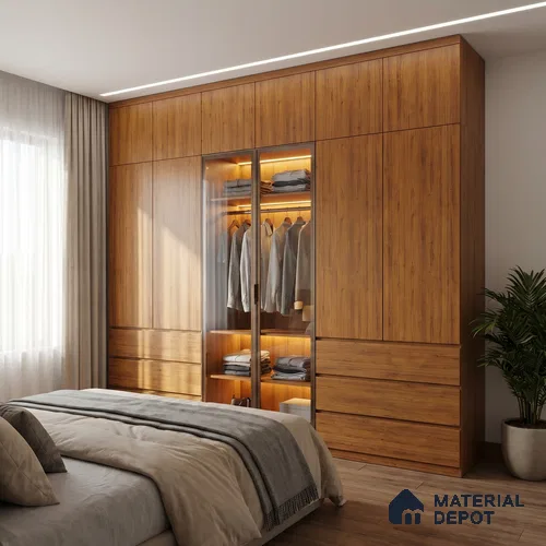 Wooden Look LM 23597 (AR 04 7116) SunDappled Oak 8 ft x 4 ft Ash Refined Finish Decorative Laminate - 1 mm | Suitable for TV Unit, Wardrobe, Kitchen Cabinets