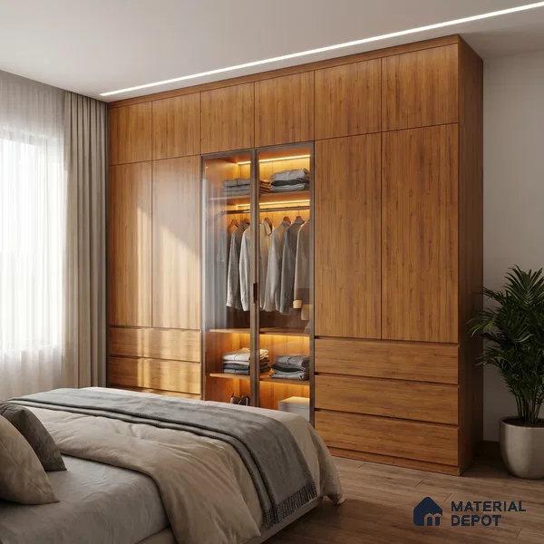 Wooden Look LM 23597 (AR 04 7116) SunDappled Oak 8 ft x 4 ft Ash Refined Finish Decorative Laminate - 1 mm | Suitable for TV Unit, Wardrobe, Kitchen Cabinets