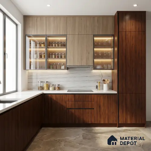 Wooden Look LM 23598 (AR 04 7117) Cacao Bean 8 ft x 4 ft Ash Refined Finish Decorative Laminate - 1 mm | Suitable for TV Unit, Wardrobe, Kitchen Cabinets