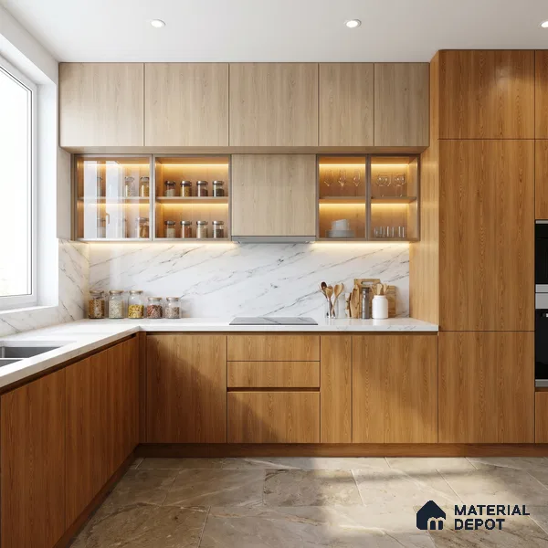Wooden Look LM 23600 (AO 08 7285) Butterscotch Oak 8 ft x 4 ft Apex Oak Finish Decorative Laminate - 1 mm | Suitable for TV Unit, Wardrobe, Kitchen Cabinets