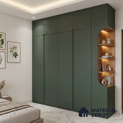 Sage Green Textured Solid Look P 5 915 8 ft x 4 ft Texture Finish Decorative Laminate - 1 mm | Suitable for TV Unit, Wardrobe, Kitchen Cabinets