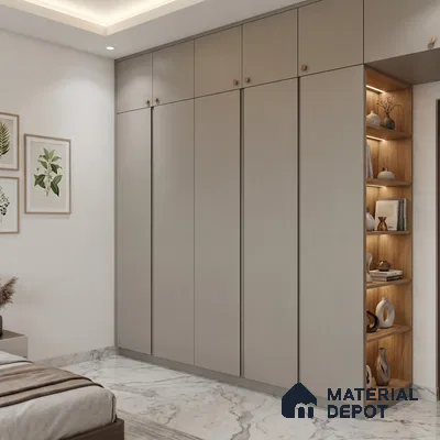 Chrome Grey Textured Solid Look P 5 911 8 ft x 4 ft Texture Finish Decorative Laminate - 1 mm | Suitable for TV Unit, Wardrobe, Kitchen Cabinets