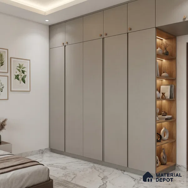 Chrome Grey Textured Solid Look P 5 911 8 ft x 4 ft Texture Finish Decorative Laminate - 1 mm | Suitable for TV Unit, Wardrobe, Kitchen Cabinets