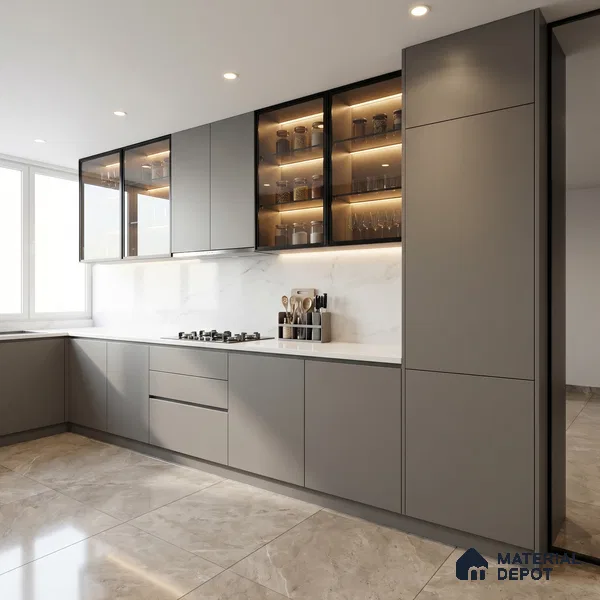 Light Grey Solid Colors Look SMT 920 8 ft x 4 ft Super Matte Finish Decorative Laminate - 1 mm | Suitable for Living Room, Kitchen, Office