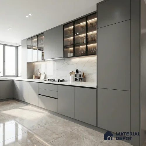Storm Grey Solid Colors Look SMT 907 8 ft x 4 ft Super Matte Finish Decorative Laminate - 1 mm | Suitable for Living Room, Kitchen, Office