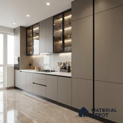 Chrome Grey Solid Colors Look SMT 911 8 ft x 4 ft Super Matte Finish Decorative Laminate - 1 mm | Suitable for Living Room, Kitchen, Office