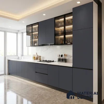 Midnight Blue Solid Colors Look SMT 948 8 ft x 4 ft Super Matte Finish Decorative Laminate - 1 mm | Suitable for Living Room, Kitchen, Office