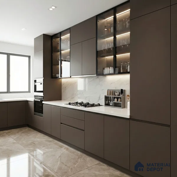 Chocolate Brown Solid Colors Look SMT 928 8 ft x 4 ft Super Matte Finish Decorative Laminate - 1 mm | Suitable for Living Room, Kitchen, Office