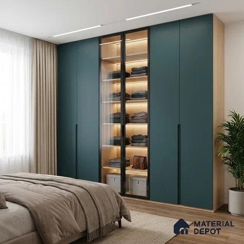 Sapphire Blue Solid Colors Look SMT 914 8 ft x 4 ft Super Matte Finish Decorative Laminate - 1 mm | Suitable for Living Room, Kitchen, Office
