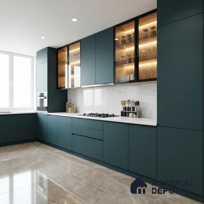 Sapphire Blue Solid Colors Look SMT 914 8 ft x 4 ft Super Matte Finish Decorative Laminate - 1 mm | Suitable for Living Room, Kitchen, Office