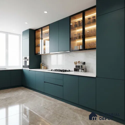 Sapphire Blue Solid Colors Look SMT 914 8 ft x 4 ft Super Matte Finish Decorative Laminate - 1 mm | Suitable for Living Room, Kitchen, Office