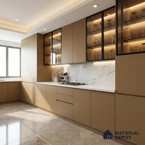 Pale Goldenrod Solid Colors Look SMT 904 8 ft x 4 ft Super Matte Finish Decorative Laminate - 1 mm | Suitable for Living Room, Kitchen, Office