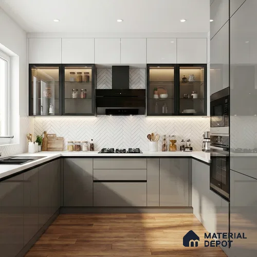 Light Grey Solid Colors Look HG 920 8 ft x 4 ft High Gloss Finish Decorative Laminate - 1 mm | Suitable for Living Room, Kitchen, Office