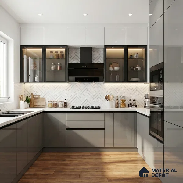Light Grey Solid Colors Look HG 920 8 ft x 4 ft High Gloss Finish Decorative Laminate - 1 mm | Suitable for Living Room, Kitchen, Office