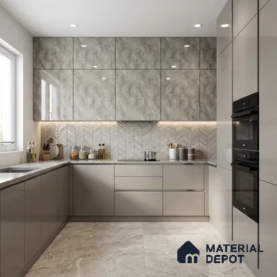 Grey Marble Acrylic Laminate LM 24309 8 ft x 4 ft High Gloss Finish - 1.5 mm | Suitable for TV Unit, Wardrobe, Cabinets
