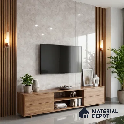 Beige Marble Acrylic Laminate LM 24311 8 ft x 4 ft High Gloss Finish - 1.5 mm | Suitable for TV Unit, Wardrobe, Cabinets