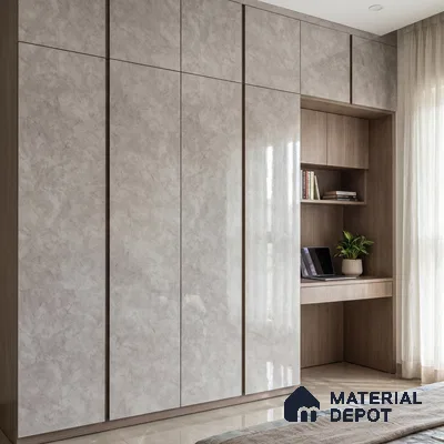 Beige Marble Acrylic Laminate LM 24311 8 ft x 4 ft High Gloss Finish - 1.5 mm | Suitable for TV Unit, Wardrobe, Cabinets