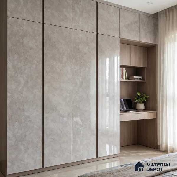 Beige Marble Acrylic Laminate LM 24311 8 ft x 4 ft High Gloss Finish - 1.5 mm | Suitable for TV Unit, Wardrobe, Cabinets