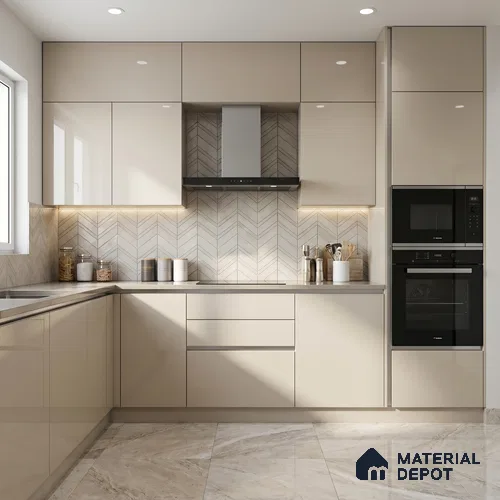 Soft White Solid Color Acrylic Laminate LM 24325 8 ft x 4 ft High Gloss Finish - 1.5 mm | Matching Edgeband code - EB 02116 | Suitable for Living Room, Kitchen, Office