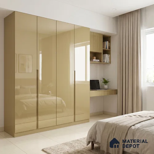 Brown Solid Color Acrylic Laminate LM 24332 8 ft x 4 ft High Gloss Finish - 1.5 mm | Matching Edgeband code - EB 02122 | Suitable for TV Unit, Wardrobe, Cabinets
