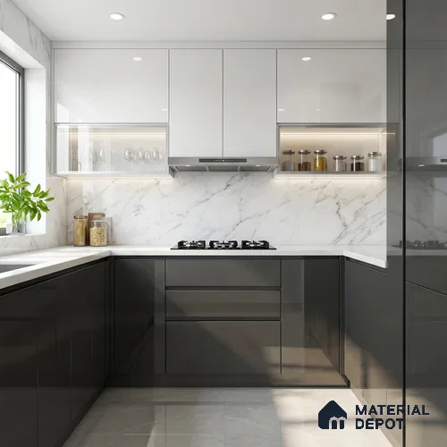 Deep Forest Green Solid Color Acrylic Laminate LM 24336 8 ft x 4 ft High Gloss Finish - 1.5 mm | Matching Edgeband code - EB 02126 | Suitable for Living Room, Kitchen, Office