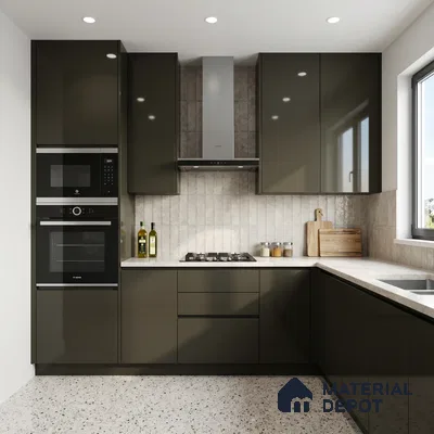 Espresso Brown Solid Color Acrylic Laminate LM 24349 8 ft x 4 ft High Gloss Finish - 1.5 mm | Matching Edgeband code - EB 02131 | Suitable for Living Room, Kitchen, Office