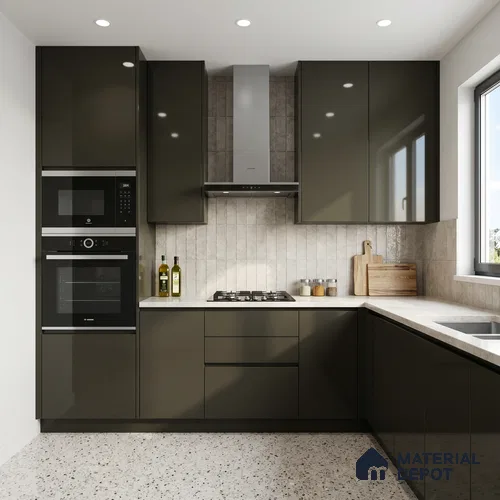 Espresso Brown Solid Color Acrylic Laminate LM 24349 8 ft x 4 ft High Gloss Finish - 1.5 mm | Matching Edgeband code - EB 02131 | Suitable for Living Room, Kitchen, Office