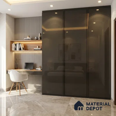 Espresso Brown Solid Color Acrylic Laminate LM 24349 8 ft x 4 ft High Gloss Finish - 1.5 mm | Matching Edgeband code - EB 02131 | Suitable for Living Room, Kitchen, Office