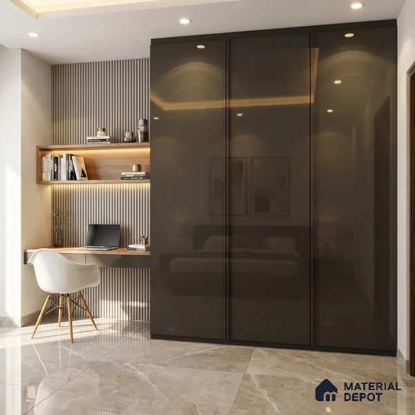 Espresso Brown Solid Color Acrylic Laminate LM 24349 8 ft x 4 ft High Gloss Finish - 1.5 mm | Matching Edgeband code - EB 02131 | Suitable for Living Room, Kitchen, Office