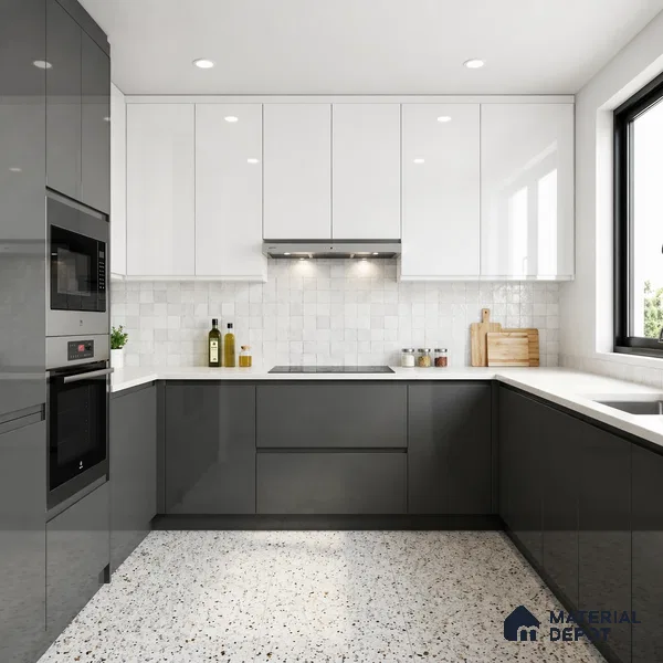 Jet Black Solid Color Acrylic Laminate LM 24350 8 ft x 4 ft High Gloss Finish - 1.5 mm | Matching Edgeband code - EB 02132 | Suitable for Living Room, Kitchen, Office