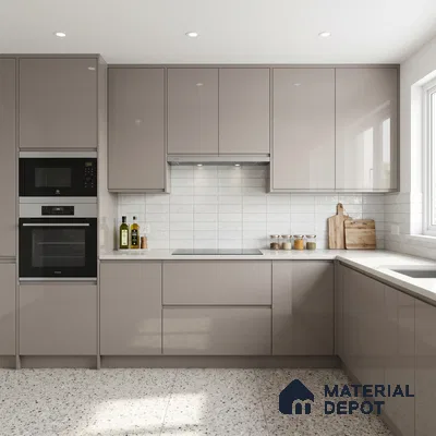 Taupe Purple Solid Color Acrylic Laminate LM 24355 8 ft x 4 ft High Gloss Finish - 1.5 mm | Matching Edgeband code - EB 02133 | Suitable for Living Room, Kitchen, Office