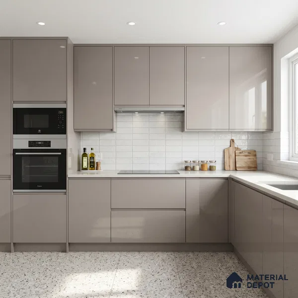 Taupe Purple Solid Color Acrylic Laminate LM 24355 8 ft x 4 ft High Gloss Finish - 1.5 mm | Matching Edgeband code - EB 02133 | Suitable for Living Room, Kitchen, Office