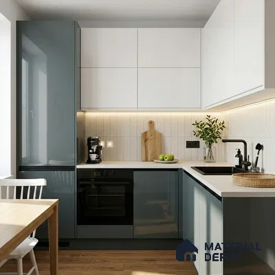 Slate Blue Solid Color Acrylic Laminate LM 24361 8 ft x 4 ft High Gloss Finish - 1.5 mm | Matching Edgeband code - EB 02136 | Suitable for Living Room, Kitchen, Office